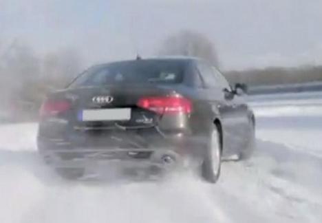 Cocalari de Bihor! O şoferiţă de 23 de ani din Aleşd şi prietenii ei au "schiat" cu Audiul pe pârtie la Vârtop